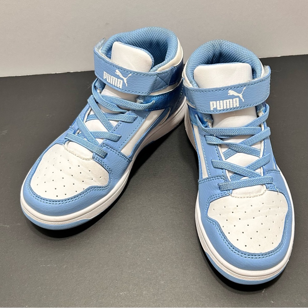 Puma Kids Sky Blue and White Sneakers